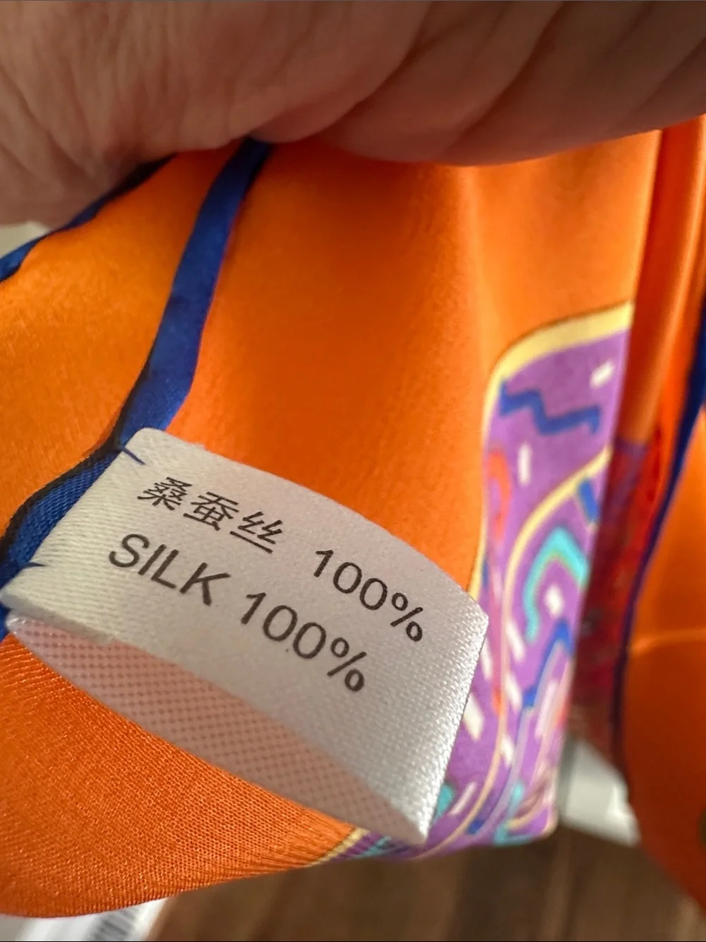 10O % silk hand rolled edge scarf